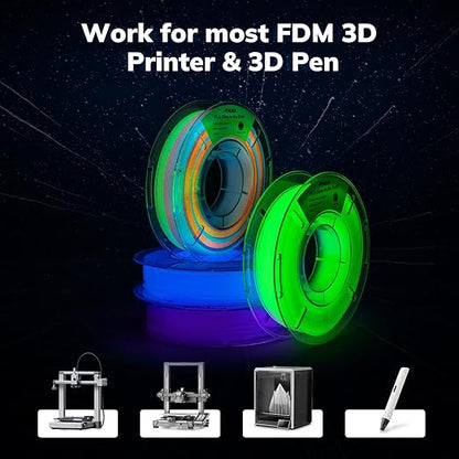 AMOLEN Glow in The Dark 3D Printer Filament Bundle, Glow Filament Multicolor - Image 6