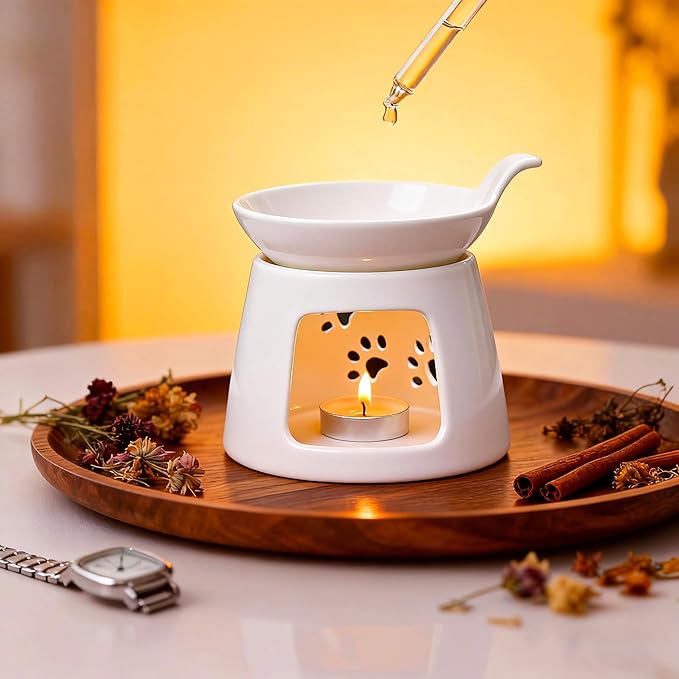 Ceramic Wax Melt Burners, Tea Light Candle Warmer, Essential Oil Burner - Image 6