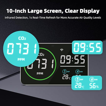 WiFi CO2 Detector, 9 Inch CO2 Monitor - Image 8