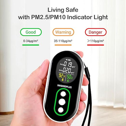 INKBIRDPLUS PM2.5 Indoor Air Quality Monitor, Portable PM2.5 PM10 and - Image 3