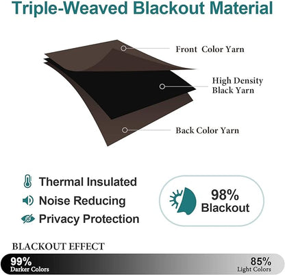ChrisDowa Blackout Curtains 108 Inches Long 2 Panels Set - Image 4