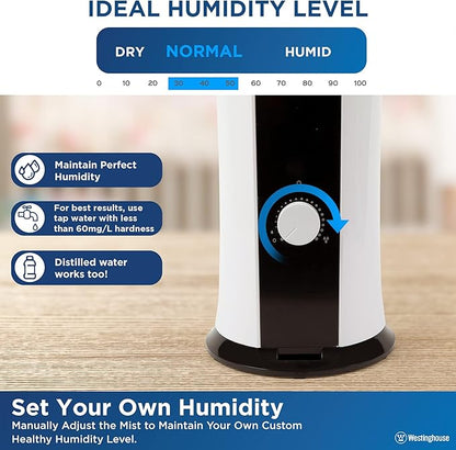 Westinghouse 28-inch Cool Mist Ultrasonic Tower Humidifier, 6L Top Fill Air - Image 5