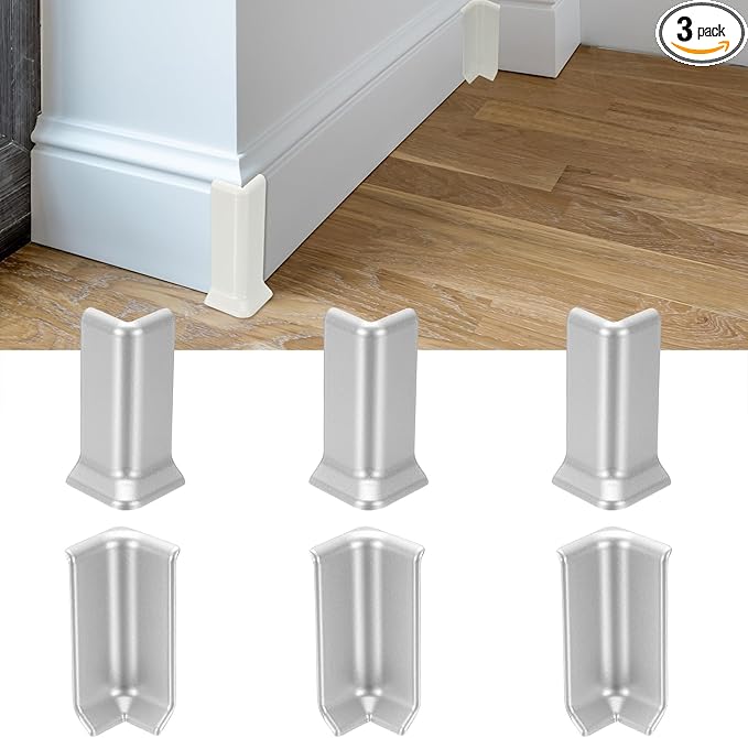 uxcell Self Adhesive Baseboard Corner Blocks, 3.23 Inch Wall Edge Corner by uxcell