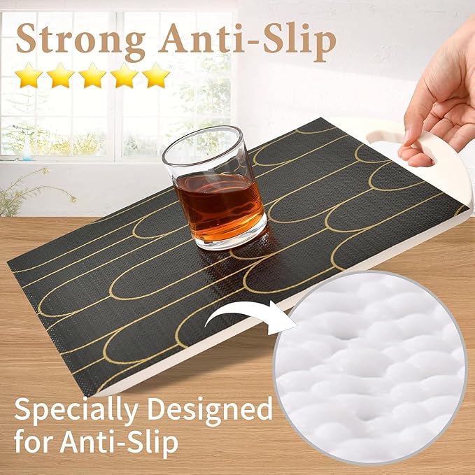 Shelf Liners for Kitchen Cabinets Drawer Liner 23.6in x 30FT Non Adhesive Black - Image 2