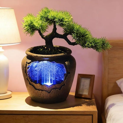 12Inch Fake Bonsai Tree Small Waterfall Fountain Indoor Tabletop Decoration - Image 6
