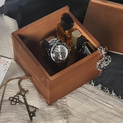 Wooden Keepsake Box with Slide Lid, Memorabilia, Handmade Decorative Memory Box - Image 5