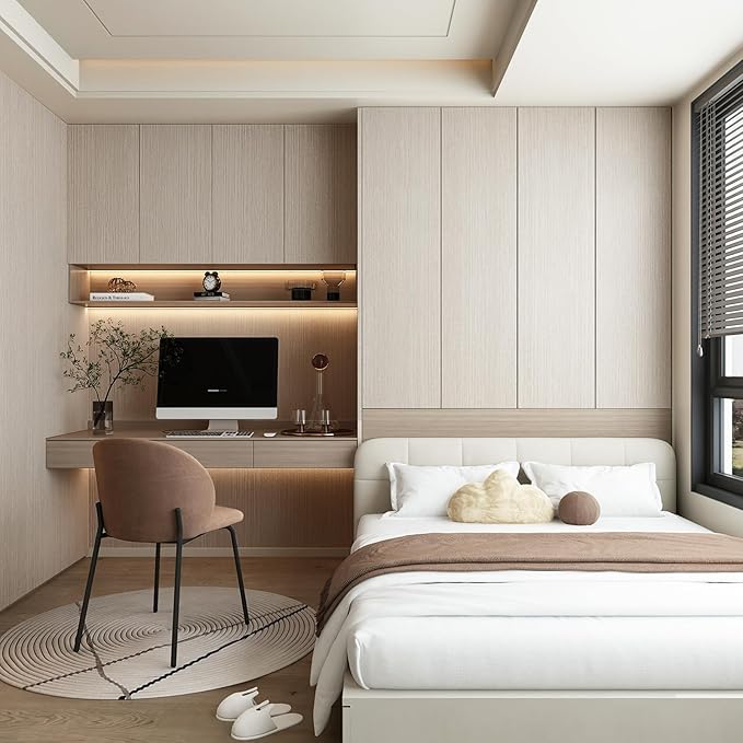 31.5"x157" Large Size Peel and Stick Wallpaper Beige Wood Look Contact Paper - Image 2