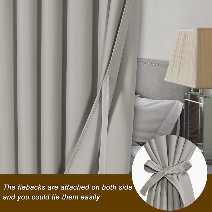 Hiasan Patio Sliding Door Curtain Panel, Sliver Grey Room Divider Grommet - Image 3