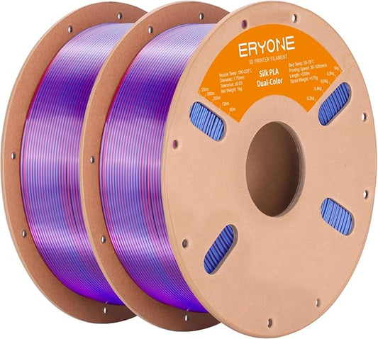 ERYONE Silk Dual Color PLA Filament 3D Printer 1.75mm +/- 0.03mm, Bicolor by ERYONE