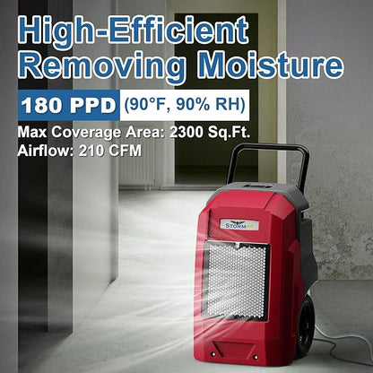 ALORAIR Storm Pro Commercial Dehumidifier 180 PPD, LGR Portable Dehumidifier - Image 2