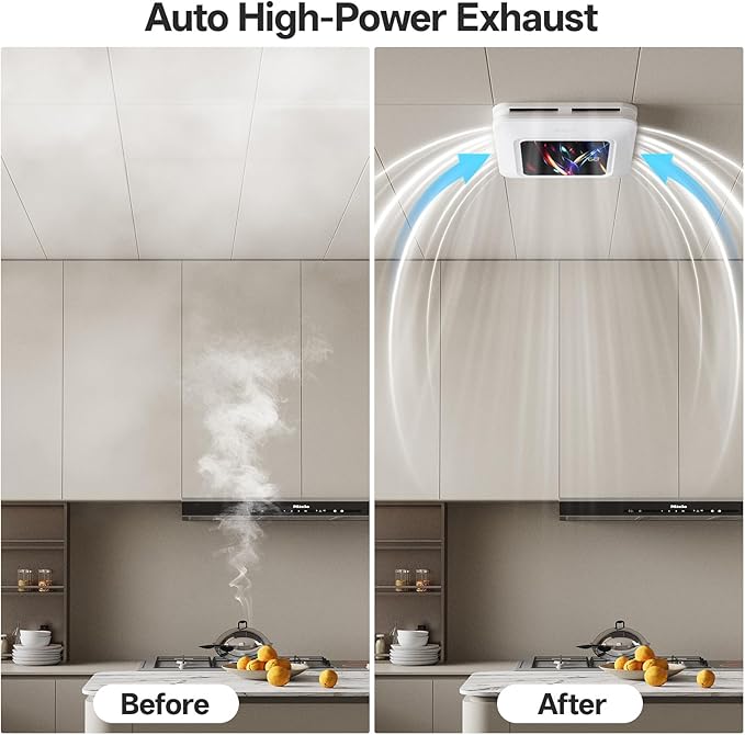 Bathroom Fan with Humidity Sensor, 230 CFM 1.0 Sone Bathroom Exhaust Fan with - Image 6