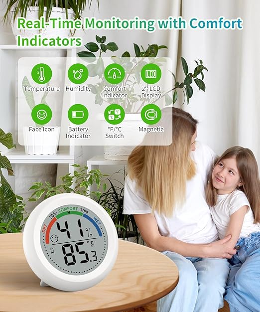 Digital Room Thermometer Hygrometer Indoor-Humidity Meter Monitor - Image 2