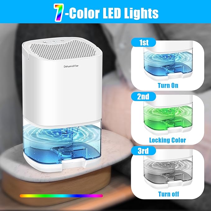 Dehumidifiers for Home 35OZ Small Dehumidifier for Bedroom 2500 Cubic Feet - Image 3