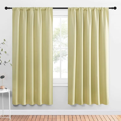 NICETOWN Window Curtains Blackout Drapes, Paler Yellow, 1 Pair, 52 by 72-Inch by NICETOWN