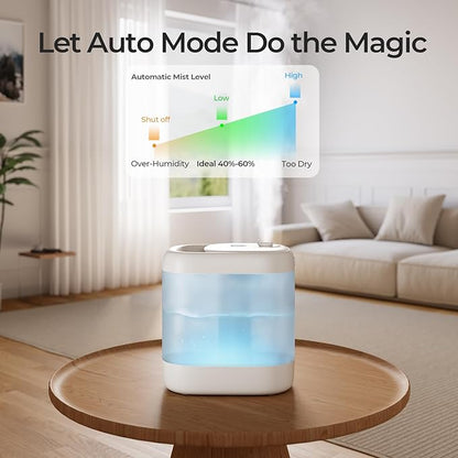 Homvana Humidifiers for Bedroom, 5L Super Easy to Clean Top Fill Auto Adapt - Image 2