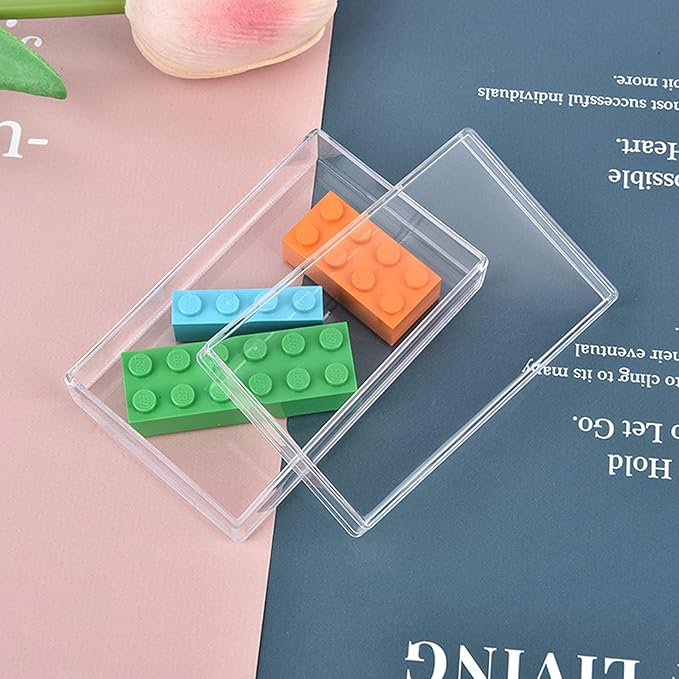 Clear Acrylic Box with Lids, 4 Pack 4.3x2.7x1 Inch Plastic Square Cube Candy - Image 4