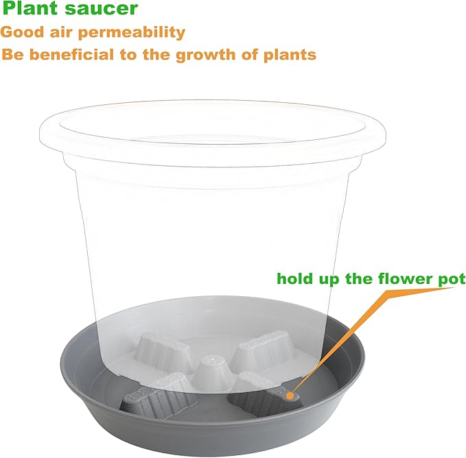 4 Pack Plant Saucer 10 inch, 8 12 14 17 inch, Plant Stand Plastic Plant Saucers - Image 4