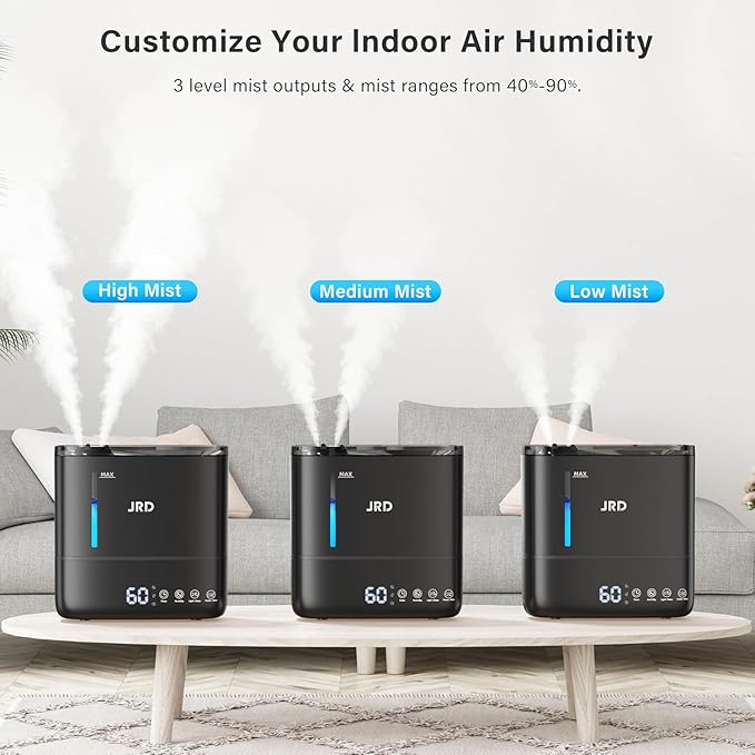JRD Humidifiers for Bedroom, Ultrasonic Humidifier 4L for Large Room, Cool Mist - Image 7