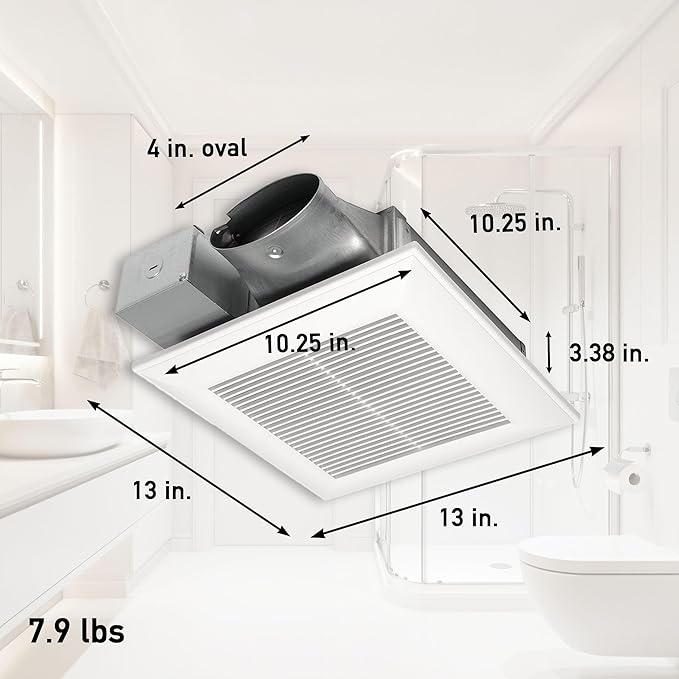 Panasonic WhisperValue Ceiling/Wall Mount Dual Speed Bathroom Exhaust Fan - Image 2