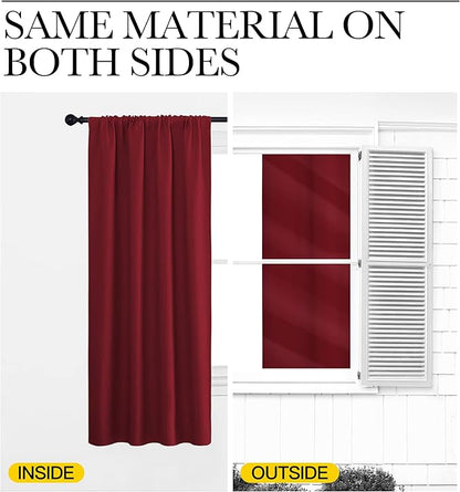 NICETOWN Christmas Burgundy Red Blackout Curtains 72 inches Long, Privacy Room - Image 6