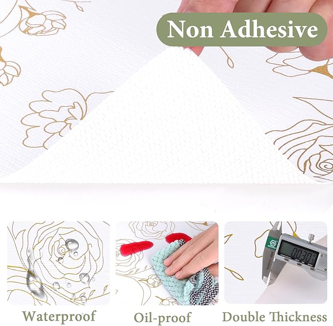 Shelf Liners for Kitchen Cabinets Non Adhesive Drawer Liner 23.6in x 20FT Gold - Image 5