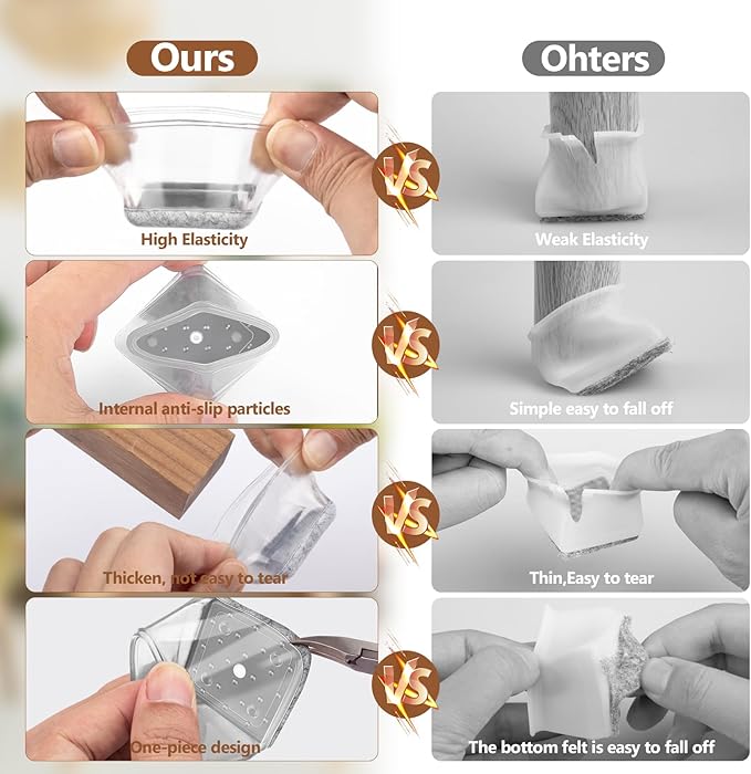 16Pcs Square Chair Leg Floor Protectors - Image 4