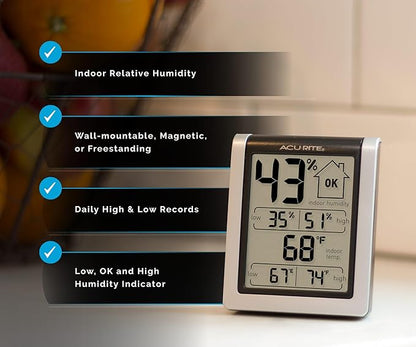 AcuRite Wireless Digital Indoor Thermometer and Hygrometer Monitor - Image 2