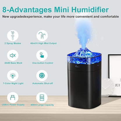 Portable Mini Humidifier, 400ml Small Humidifier - Image 2