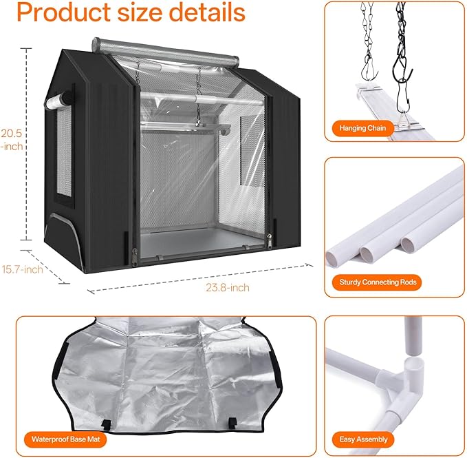 Bstrip Indoor Greenhouse with Grow Light, Mini Grow Tent with Oxford Fabric - Image 8