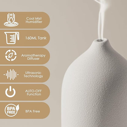 Diffuserlove Ceramic Essential Oil Diffuser 160ML Aromatherapy Diffuser - Image 3