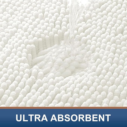 Smiry Luxury Chenille Bathroom Rugs 47x20, Extra Soft and Absorbent Shaggy Bath - Image 4