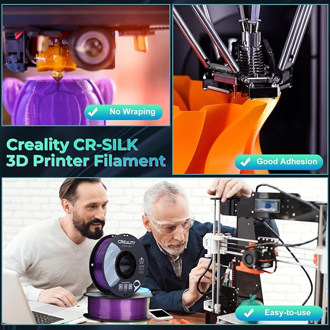 Creality PLA Silk 3D Printing Filament, 3D Printer Filament 1.75 mm, Smooth - Image 7