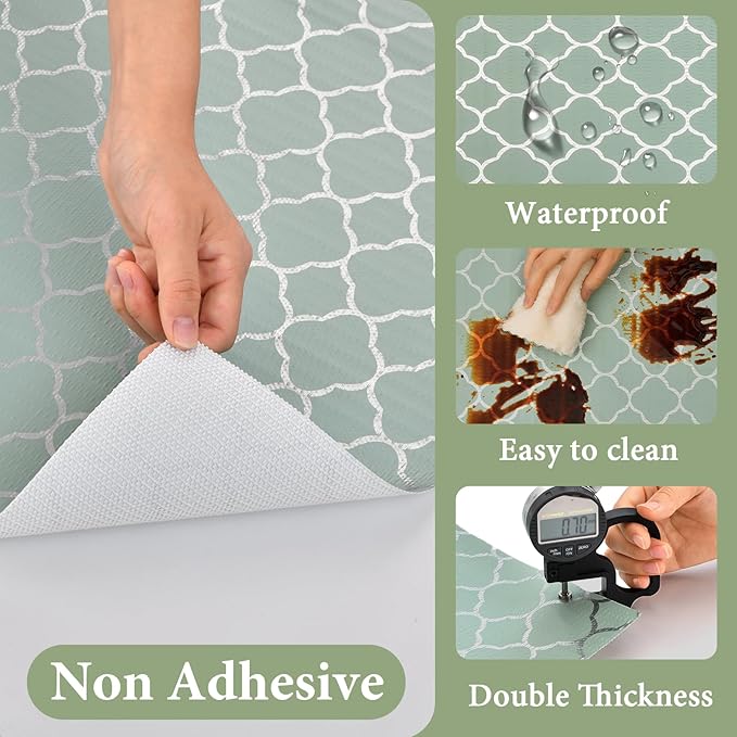 Shelf Liners for Kitchen Cabinets Non Adhesive Drawer Liner 17in x 30FT Light - Image 3