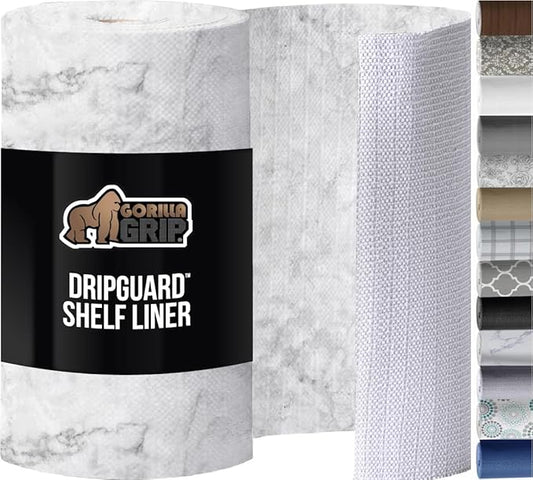 GORILLA GRIP DripGuard Shelf Liner, Non-Adhesive Drawer and Kitchen Cabinet by GorillaGrip
