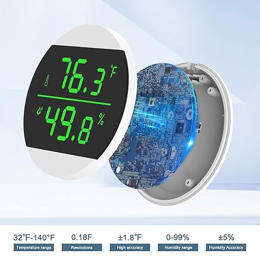 USB Power Supply LED Digital Reptile Thermometer Hygrometer, 10s Refresh Speed - Image 3