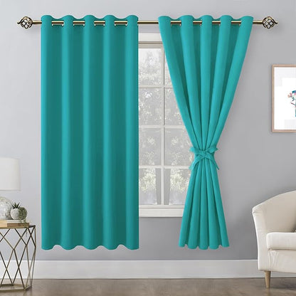 Hiasan Room Darkening Curtains for Bedroom, 60 x 72 Inches - Image 2