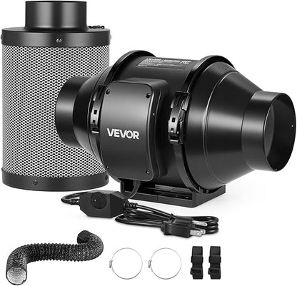 VEVOR 4" Air Filtration Kit, 180 CFM Inline Duct Fan by VEVOR
