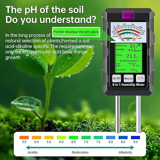 6-in-1 Soil Moisture Meter, Hygrometer - Image 3