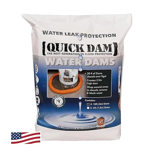 Quick Dam WUB210-2 Water Activated Flood Barrier – 10 ft, Absorbs 3.1 Gallons by QuickDam