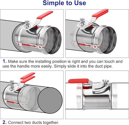 PATIKIL HVAC Duct Manual Volume Backdraft Damper, 6 Inch/150mm, Airflow Ducting - Image 5