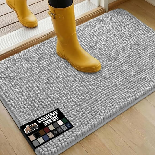 GORILLA GRIP SOAKSTOPPER Dog Door Mat, 36x24 Machine Washable Rug Absorbent by GorillaGrip