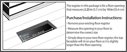 Decor Grates PL210-WH 2-Inch by 10-Inch Plastic Floor Register - Image 3