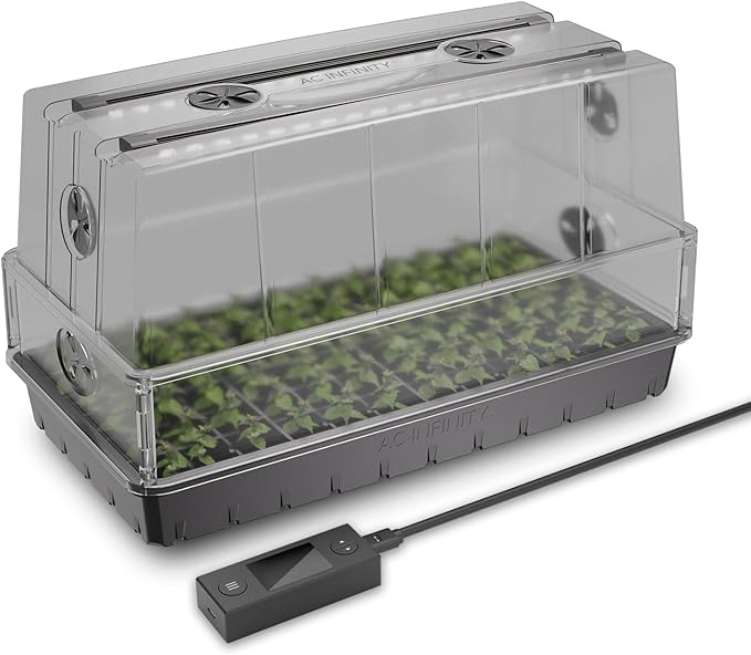 AC Infinity Heavy-Duty Large Humidity Dome w/Full Spectrum LED Grow Light Bars by ACInfinity