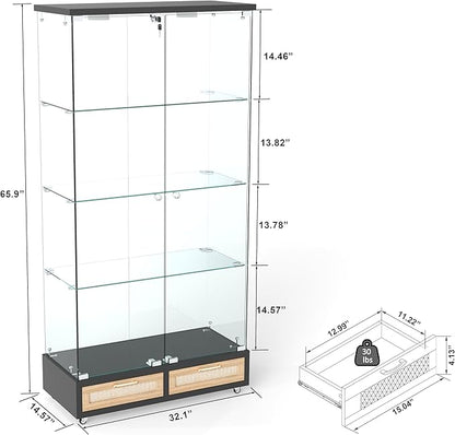 Yoluckea 4-Tier Glass Display Cabinet - Image 2