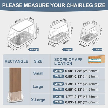 24PCS Rectangular Chair Leg Floor Protectors - Image 3