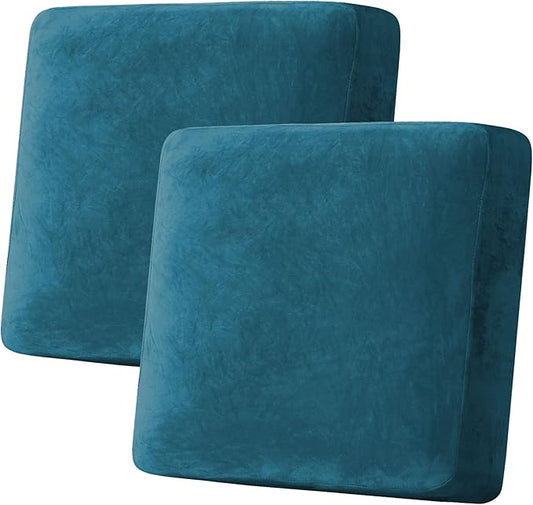 H.VERSAILTEX Velvet Stretch Couch Cushion Cover Plush Cushion Slipcover by HVERSAILTEX
