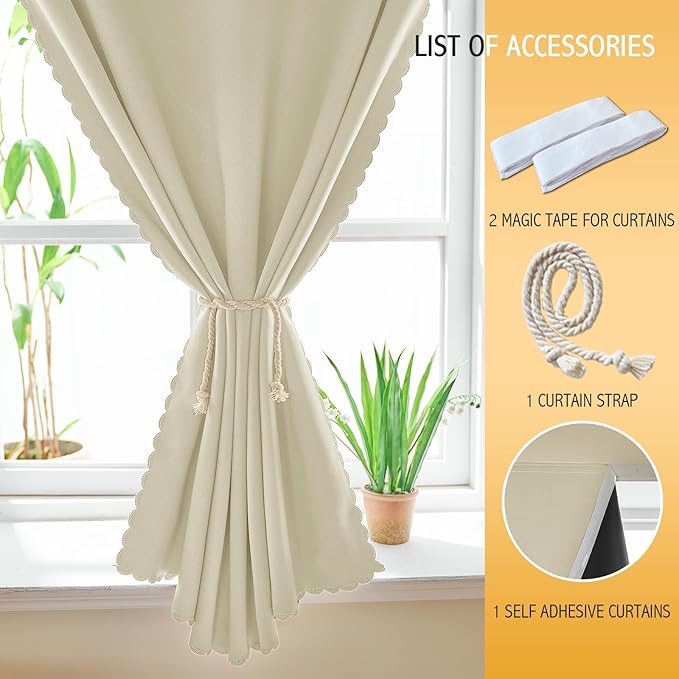 Adhesive Curtain 100% Blackout No-Drill Easy Install - Image 4