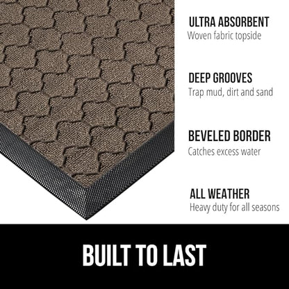GORILLA GRIP 100% Waterproof All-Season WeatherMax Doormat, US Designed Natural - Image 3
