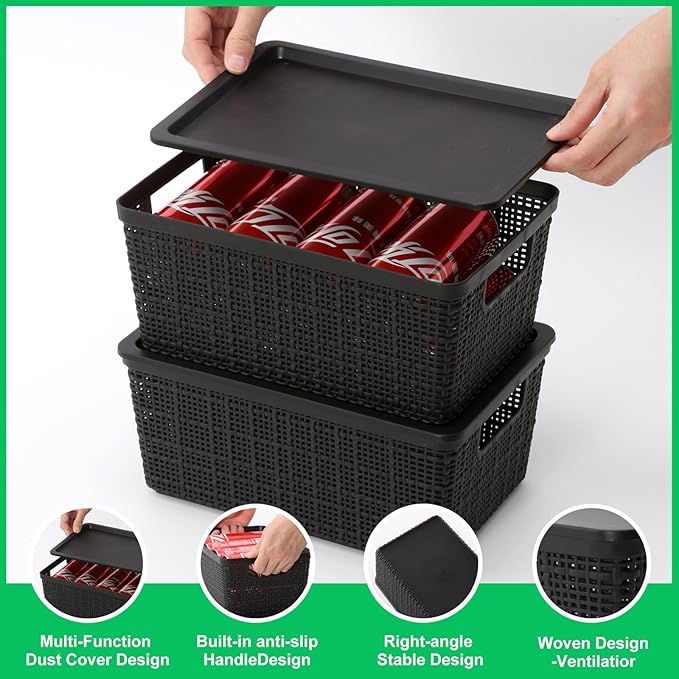 6 Pack Plastic Storage Baskets - Image 4