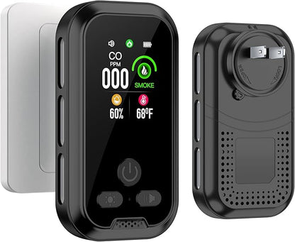 4IN1 Plug in Smoke & Carbon Monoxide Detector Combination Builti-in 2000 mAh by HAKINAKU